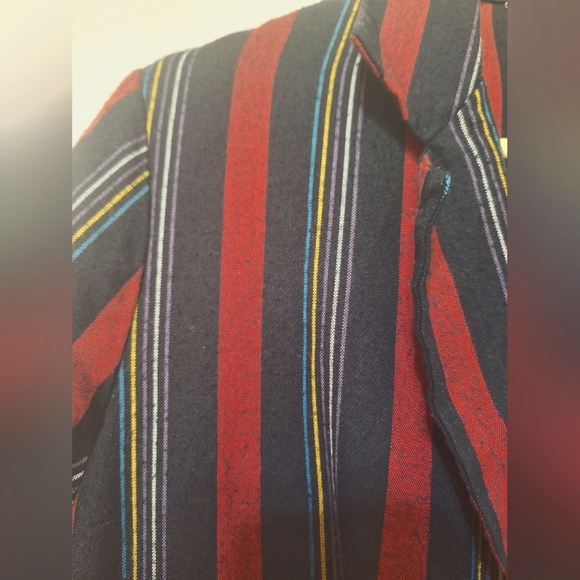 Vintage Leslie Belle Women's striped red black collaropen blazer jacket medium - Picture 4 of 4